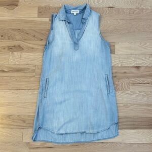 Cloth and Stone Light Blue Denim Sleeveless Mini Dress